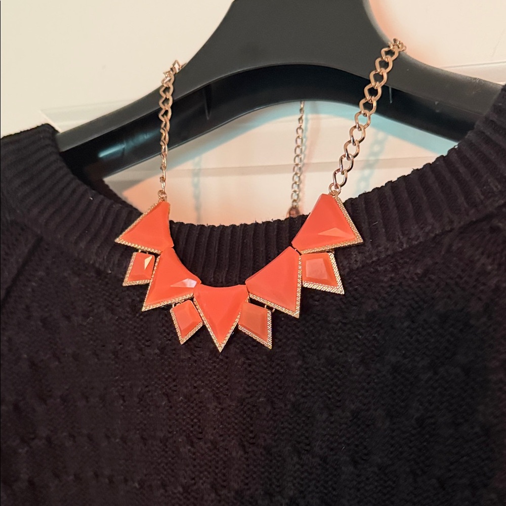 Chic Orange Geometric Necklace